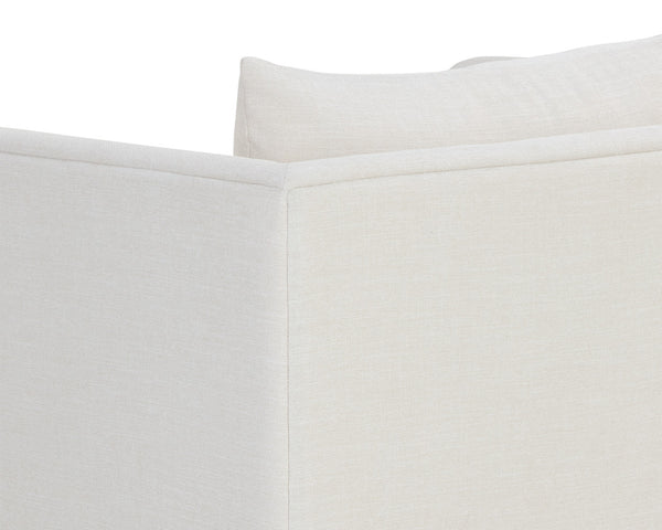 Sunpan Kira Armchair - Modern Design with Soft Geometric Lines, Durable Performance Fabric, Handcrafted Elegance Heather Ivory Tweed