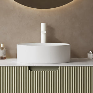 English Elm 14'' Round Vessel Ceramic Sink for Countertops — Glossy White 14.17"x4.72" Basin, Durable, No Faucet W2615P210179