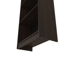 English Elm Stained Walnut Bookcase With 4 Open Shelves - Stylish Storage For Modern & Traditional Spaces B062P323166-GIGA