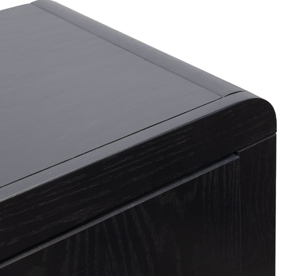 English Elm Eclipse 92" TV Stand Console for TVs up to 100" — Solid Oak & Walnut Two-Tone, No Assembly, Cable Ready B108P345176