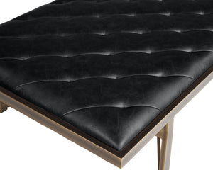 Sunpan Kayla Bench - Opulent Transitional Design with Tufted Upholstery and Elegant X-Base Frame Vintage Black