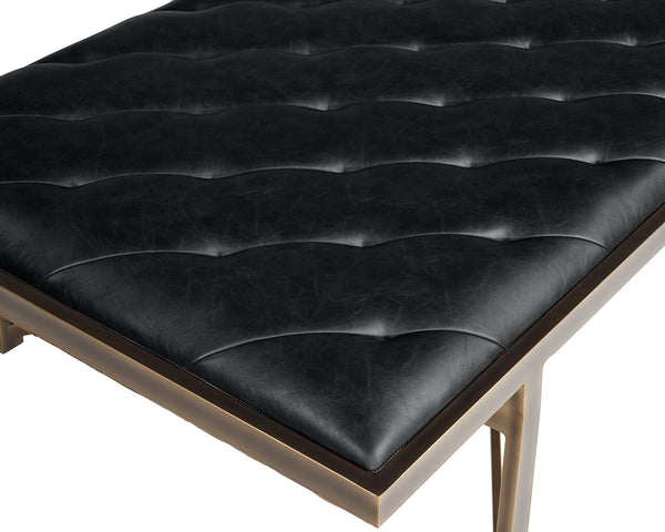 Sunpan Kayla Bench - Opulent Transitional Design with Tufted Upholstery and Elegant X-Base Frame Vintage Black
