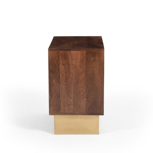 English Elm Christopher Knight Home® - Wood Solid Mango Nightstand with 1 Drawer, Walnut Finish — Handcrafted Minimalist Bedside Storage, 23"L x 21"W x 15.5"H N758P194726D
