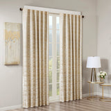 SunSmart Cassius Glam/Luxury Jacquard Lined Total Blackout Rod Pocket/Back Tab Curtain Panel SS40-0006 Gold