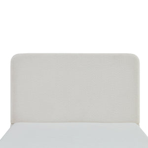 English Elm Canter Upholstered Bed - 52" Tall Headboard In Pearl White Chenille - Stylish, Easy Assembly & No Box Spring! B083P373033