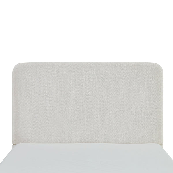 English Elm Canter Upholstered Bed - 52" Tall Headboard In Pearl White Chenille - Stylish, Easy Assembly & No Box Spring! B083P373033