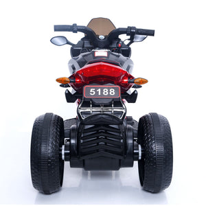 English Elm Kids Electric Ride on Motorbike with Led Wheels Pu Seat Bluetooth and Training Support W1760P252034
