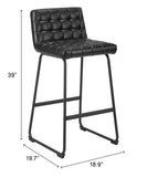 Pago Barstool - Set of 2 Black 110069 Zuo Modern