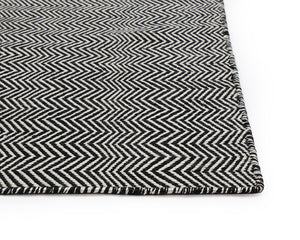 Sunpan Cusco Hand-Woven Rug - Stylish Zigzag Design, Sustainable PET Yarn, Perfect for Indoor & Outdoor Spaces Black / White