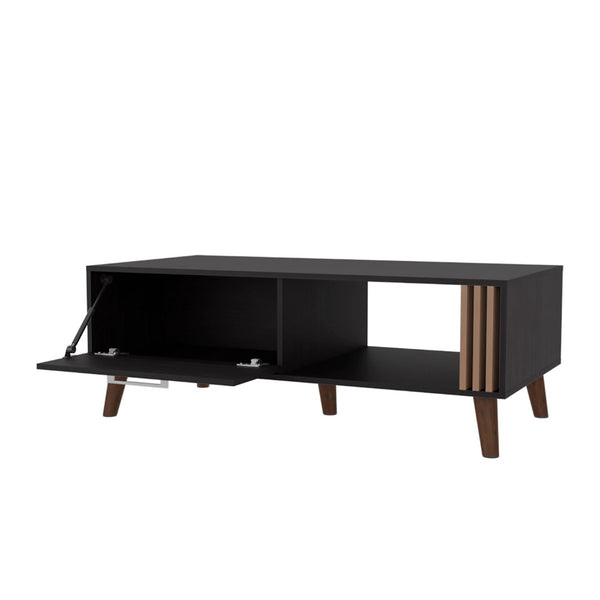 English Elm Wengue Coffee Table With Open Storage & Elegant Door Compartment For Modern Living Room Style B062P290222-GIGA