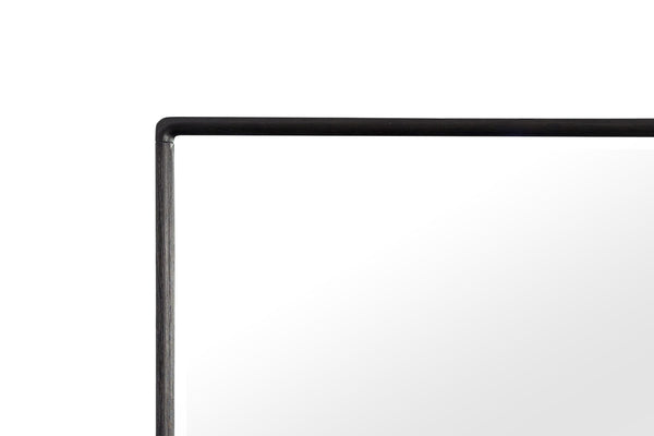 English Elm Rectangle Wood Mirror Black Peppercorn Finish — Solid Wood & MDF Beveled Glass, Dresser Mounting, 51.75x33.25 B2699P237493