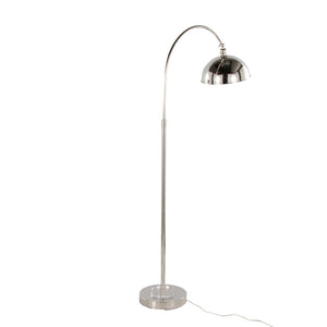 English Elm Metal Arc Floor Lamp with Polished Nickel Finish and K9 Crystal Accents for Living Rooms B202P471644
