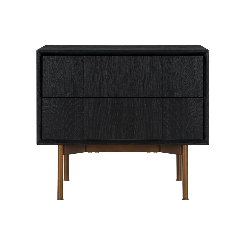 English Elm Carnaby Solid Oak Two Drawer Nightstand with Bronze Hardware for Modern Bedrooms B2736P464908