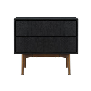 English Elm Carnaby Solid Oak Two Drawer Nightstand with Bronze Hardware for Modern Bedrooms B2736P464908