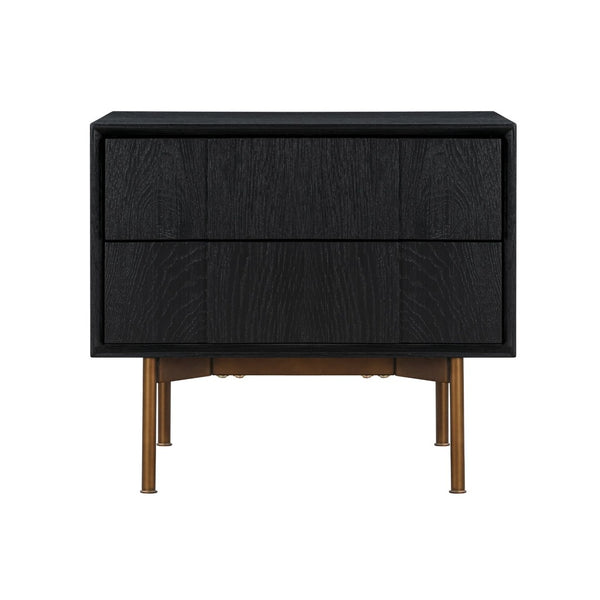 English Elm Carnaby Solid Oak Two Drawer Nightstand with Bronze Hardware for Modern Bedrooms B2736P464908