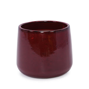 English Elm 4 Pieces Ceramic Flowerpot Set with Hand-Glazed Finish, Precision Molded Planters for Patio Decor Bean paste red W3273P321581