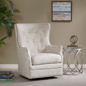 Madison Park Ella Transitional Swivel Glider Chair MP103-0895 Cream