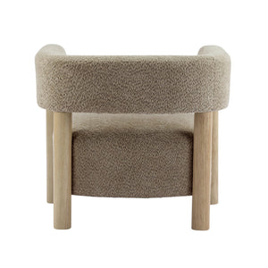 English Elm Christopher Knight Home® - Boucle Plush Bouclé Accent Chair with Rubber Wood Frame, Spring Bag Cushion for Cozy Support Light Camel,Natural Wood 30.75 L x 28.9 W x 19.25 H N776P268327B