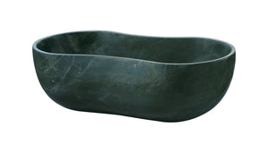 English Elm Green Natural Marble Vessel Sink - Luxurious Polished Stone For Timeless Bathroom Elegance, 23.6" X 14.2" W1696P333271