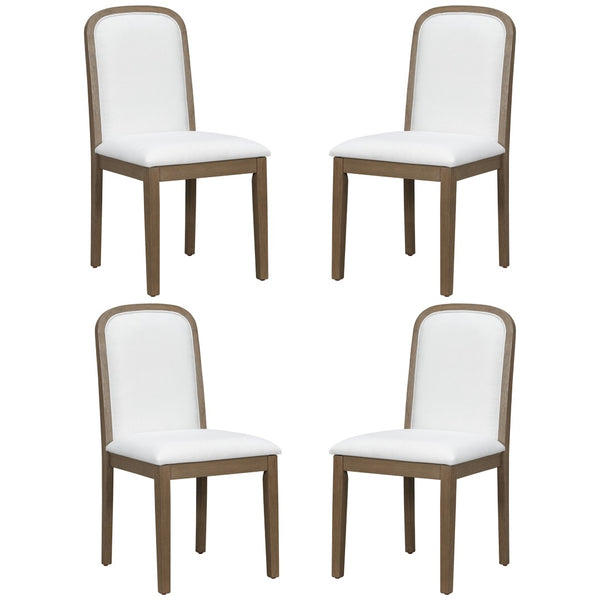 English Elm Trexm Ladder Back Wood Dining Chair Set of Four with Linen Seats Vintage Appeal Espresso N715P400659P