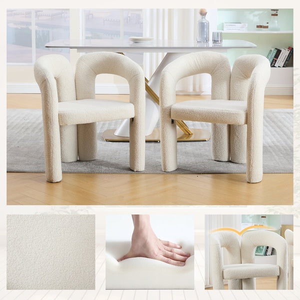 English Elm Contemporary Velvet Upholstered Barrel Accent Chair with Curved Support, Foam Seat, Steel Frame Finish Beige W395P224764