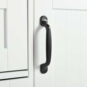 English Elm K&K Convertible 55.7" Folding Kitchen Island Cart with Power Outlet, Spice Rack, 5 Wheels, Multi-Use White N707P186617W