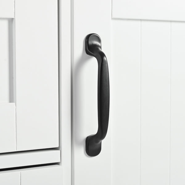 English Elm K&K Convertible 55.7" Folding Kitchen Island Cart with Power Outlet, Spice Rack, 5 Wheels, Multi-Use White N707P186617W