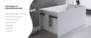 English Elm 51'' Resin Stone Freestanding Soaking Tub Matte White Spa Bath with Overflow Drain W2753P294506