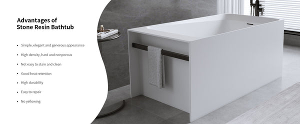 English Elm 51'' Resin Stone Freestanding Soaking Tub Matte White Spa Bath with Overflow Drain W2753P294506