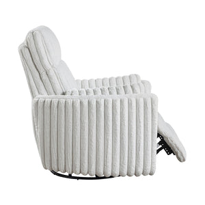 English Elm Luxurious Corduroy Swivel Glider Recliner Chair Gray — Plush Pull-Handle Reclining Comfort, Modern Upholstery B011P396178