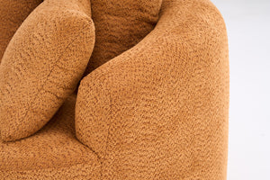 English Elm 360° Swivel Accent Barrel Chair with 3 Removable Pillows, High-Resilience Foam, Ergonomic Curved Back, Orange - Durable Stylish Seat W2231P261424