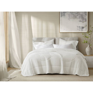 English Elm 1-piece King Reversible Tencel Fill Comforter with Sculptural Weave Cooling Texture White B035P408274