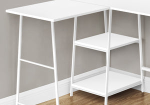 English Elm Computer Desk L-Shaped Corner Workstation With Storage Shelves For Home Office, Modern Design B2710P221286