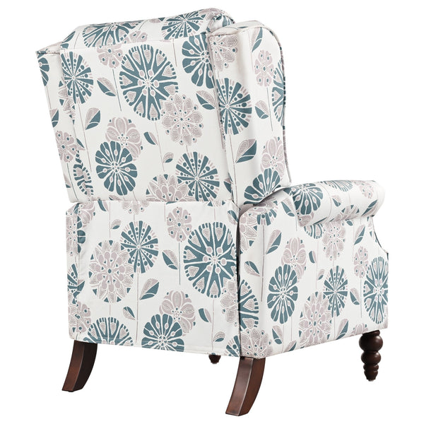 English Elm Christopher Knight Home® - 29.75" Push Back Recliner Chair with Wingback Design, Gourd Wooden Legs, Polyester Upholstery, Cozy Comfort White N763P201072Z