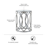 Madison Park Arlo Transitional Metal Eyelet Accent Table FPF17-0295 Grey