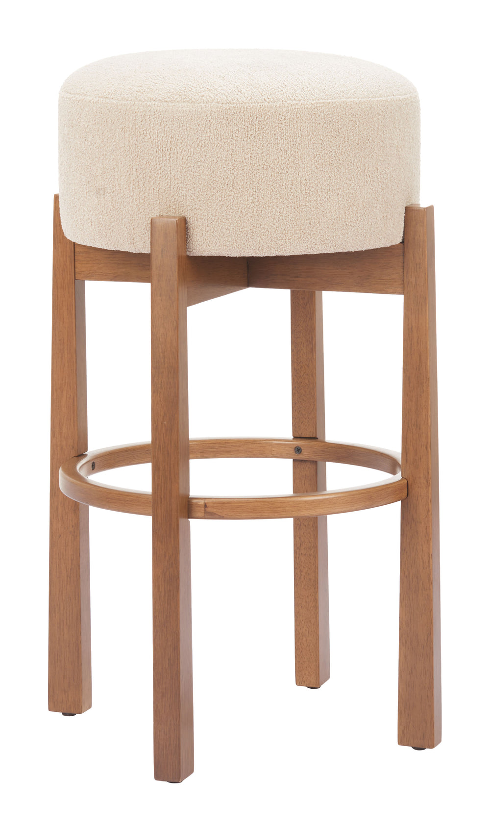 Zuo Modern Nade Counter Stool Set Of 2 - Elegant Beige & Walnut, Durable Rubberwood, Perfect For Bars & Counters Beige 100% Polyester,Rubberwood 110661-zuo-modern