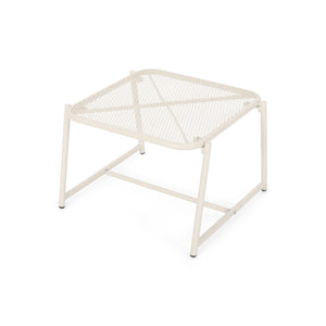 English Elm Kincaid Outdoor Iron Mesh Conversation Set Rust Resistant Patio Chairs with Side Table White N775P392159W