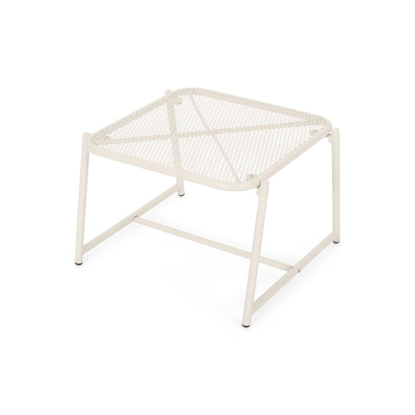 English Elm Kincaid Outdoor Iron Mesh Conversation Set Rust Resistant Patio Chairs with Side Table White N775P392159W