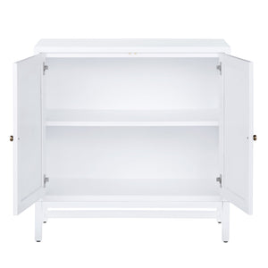 Crestview Collection Coastal Cabinets: Elegant Mindi Wood & Raffia Storage Solution With Wicker-paneled Doors, Easy Assembly White Solid Wood Cvfdr1154