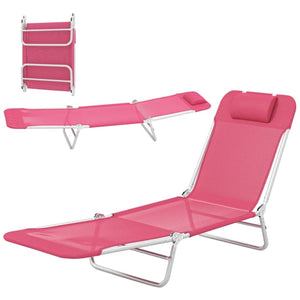 English Elm Comfortable Folding Outdoor Chaise Lounge with Mesh Seat Five Position Reclining Resort Style T3971P481640