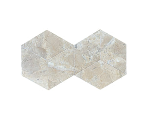 English Elm Hexagon Natural Marble Tiles - Honed Finish In Warm Gold, Beige, And Yellow For Elegant Spaces W1696P262335