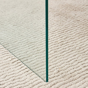 English Elm Table And Chair Set - Modern Wood Texture Mdf Coffee Table With Glass Legs & 4 Transparent Chairs W1151S02076-GIGA