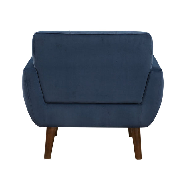 English Elm Navy Velvet Accent Chair with Tufted Back, Plush Cushion, Contemporary Armchair for Living Room B011P283266
