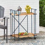 Christopher Knight Home® - Noble House - Kanaan Antique Finish Firwood and Iron Coffee Cart