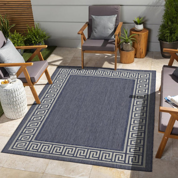 English Elm Sunshine Versatile Blue 7'10" X 10'3" Indoor/Outdoor Area Rug - Stain-Resistant, Easy Care, Stylish Design B186P198853-GIGA