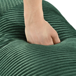 English Elm U_Style L-Shaped Modular Sofa Bed Corduroy with Iron Back Support, No Assembly, Plush Comfort Green WY000448AAC