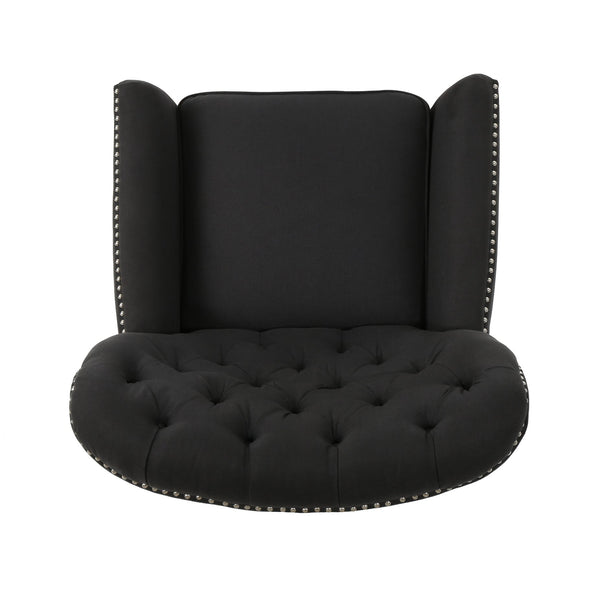 English Elm Christopher Knight Home® - Modern Dark Grey Fabric Push Back Recliner with Rivet Detail, Ergonomic Support & Plush Cushioning 61370.00