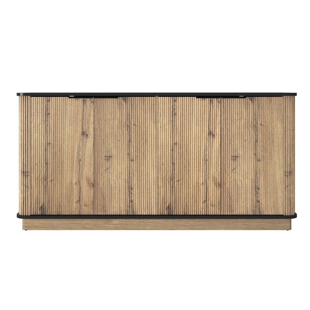 English Elm Multi-Functional Mdf Sideboard - Stylish Storage For Tvs & Tableware, Compact Design, Easy Assembly W3226P279083