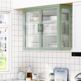 Veer Wall Cabinet with Fluted Glass Doors, Mint Green - 2 Adjustable Shelves