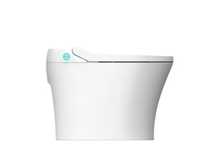 English Elm Smart toilet One-Piece Elongated Heated Seat with Foot Sensor, Dual Flush, Auto-LED Night Light, IPX4 Waterproof and Soft-Close Comfort Bowl (White) N753P222587W